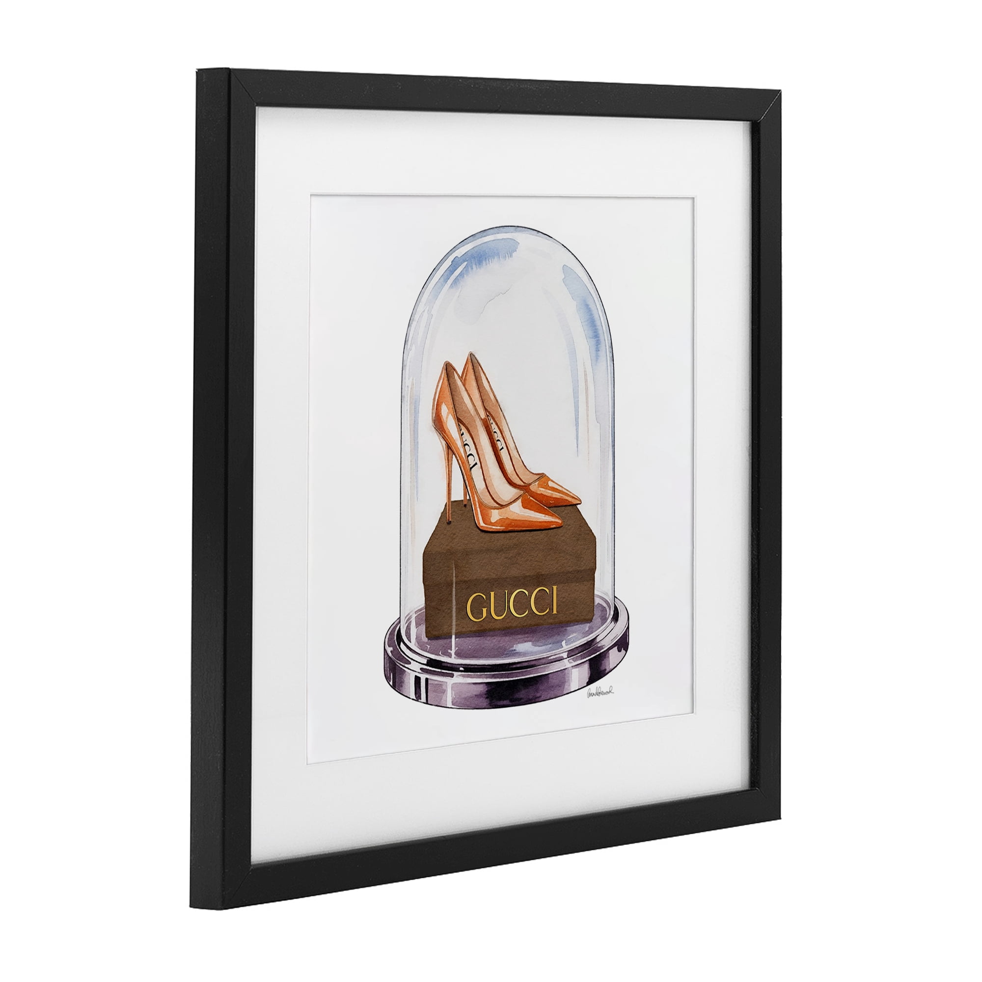 Stupell Industries Satin Heels in Bell Jar Black Framed Print Under Glass, design by Amanda Greenwood