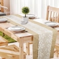 thumbnail image 3 of 3/4/5 Pcs Rustic Natural Hessian Table Vintage Lace Burlap Jute Table Cloth Rustic Wedding Table Decoration, 3 of 11