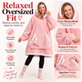 thumbnail image 2 of LuckyApr Wearable Blanket,Hoodie Blanket Oversized Sherpa Blanket for Adult(Pink), 2 of 8