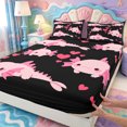 thumbnail image 3 of Manfei Pink-Blue Axolotl Fitted Sheet Full,Pastel Ocean Animal Bed Set,3 Pieces,1 Fitted Sheet and 2 Pillowcases, 3 of 5