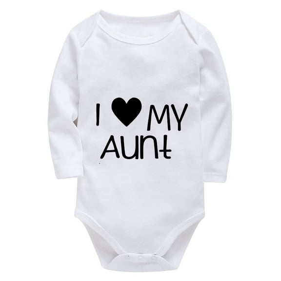 I Love My Auntie Come Home Outfit Newborn Boy Long Sleeve Baby Girl Onsie White 3-6 Month Onesie
