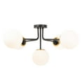 thumbnail image 3 of Creative Co-Op Sputnik Flush Mount Opal Glass Ceiling Light, Black and Gold, 3 of 4
