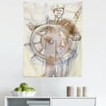 thumbnail image 1 of Sketchy Tapestry, Sea Captain the Leader Seaman Sketch Art Navigation Navy Classical Flying Bird, Fabric Wall Hanging Decor for Bedroom Living Room Dorm, 5 Sizes, Brown Cream, by Ambesonne, 1 of 1