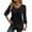 Black, variant on Women's Casual Blouses Business Work Tops Solid Color Casual Round Neck Three Quarter Sleeve 3/4 Sleeve T-Shirt Loose Shirts 2025 Fall Outfits Coffee S-2XL