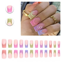 RAGUPEL 24Pcs Glue on Nails for Women,Stars Press on Nails Almond,Matte Finish Press on Nail,Long Press on Nails for Daily Life,Dating and Gatherings,Style2