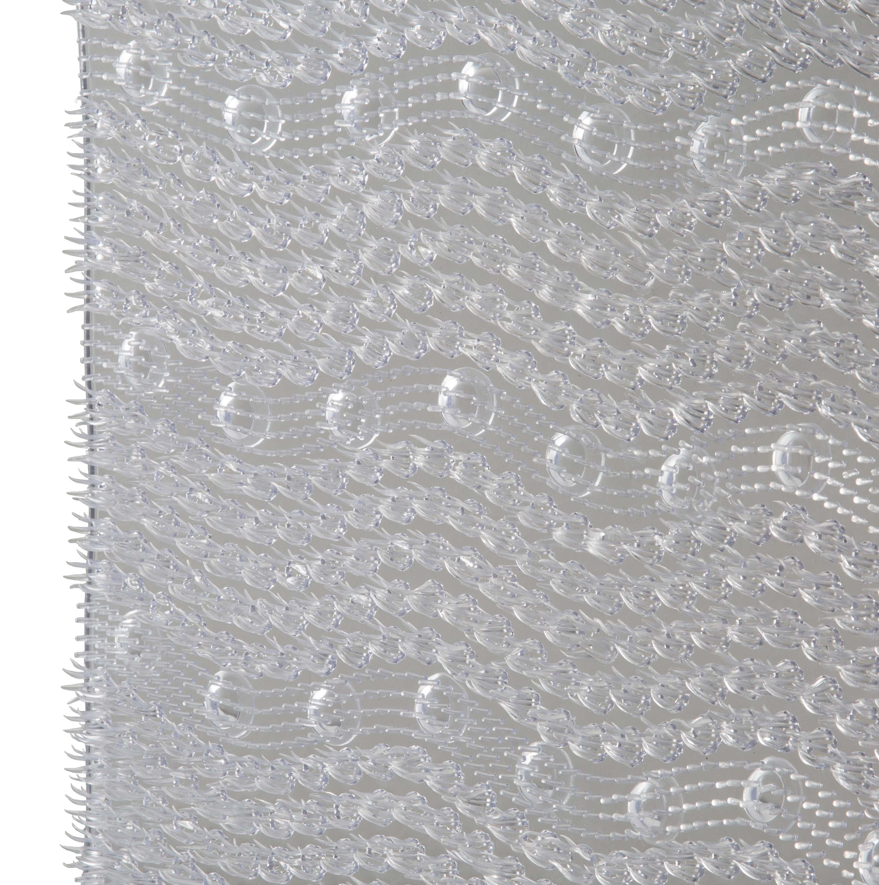 Bath Bliss Non-Slip Textured Grass PVC Bath Mat in Clear