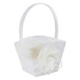 thumbnail image 2 of Elegant Wedding Flower Girl Basket, Symbol Fruit Candies Container Elegant for Graduation Bridesmaid Banquet Decoration White, 2 of 9