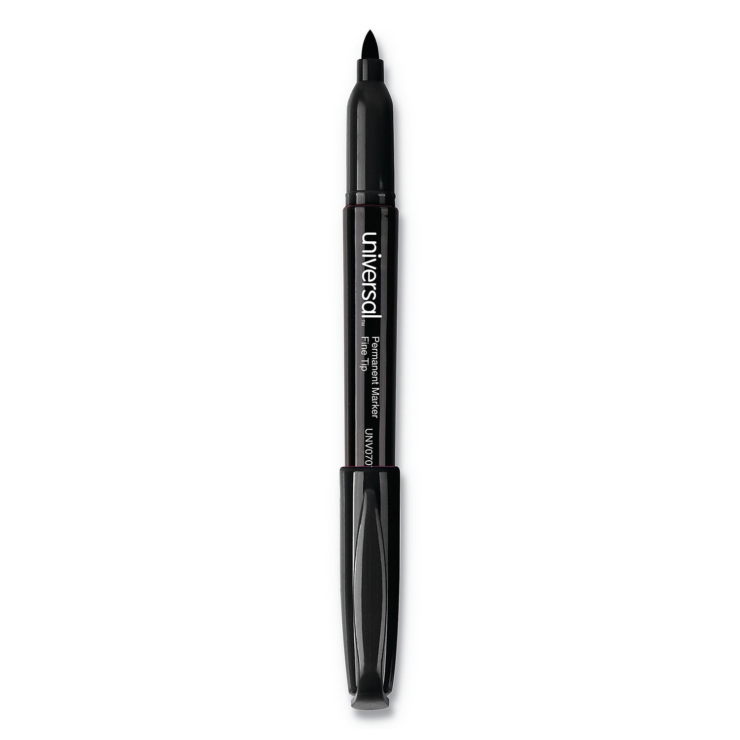 Universal UNV07074 Fine Bullet Tip Pen-Style Permanent Marker - Black (60/Pack)