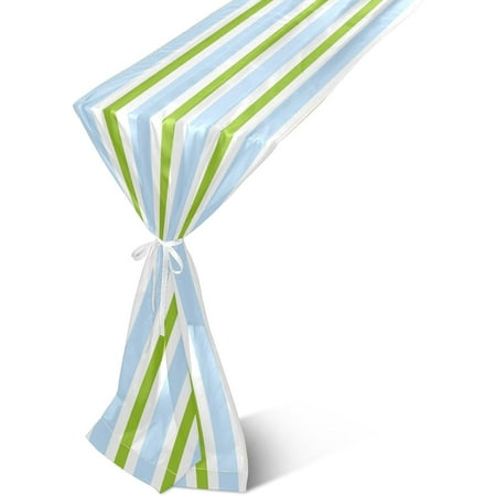 

Hyjoy Table Runner Green Blue Stripes Machine Washable Non-Slip Farmhouse Table Runners for Dinner Party Holidays Home Decor 13 x 90 Inch