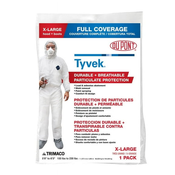 Dupont Tyvek Painter's Coveralls White XL 25 pk