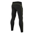 thumbnail image 4 of Men's Sports Stretch Leggings Trousers Breathable Quick-drying Wicking Fitness Compression Pants Yellow, 4 of 4