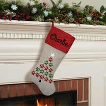 Personalized Paw Prints Christmas Stocking
