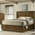 thumbnail image 4 of JERFIT Walnut Full Size Panel Bed Frame with High Headboard, Transitional Style Engineered Wood Platform Bed, Foundation-Free Design, 4 of 6