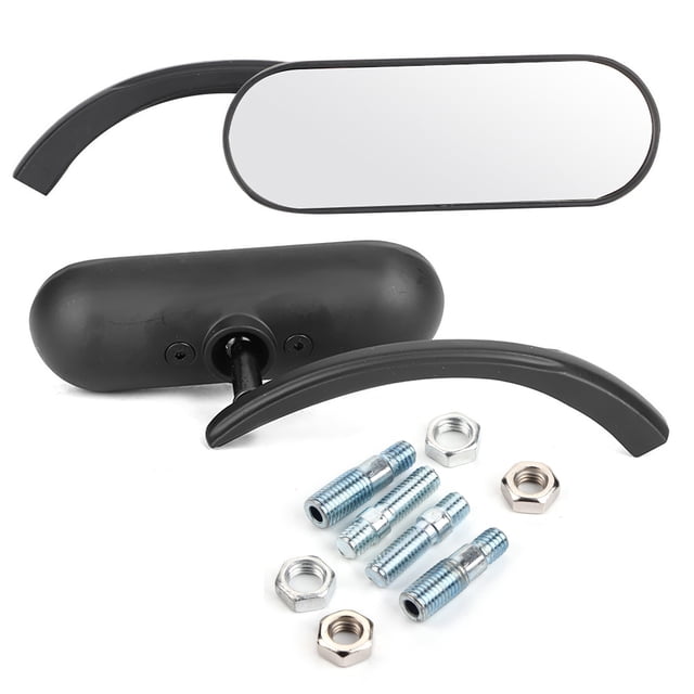 2Pcs Motorcycle Black Mini Oval Rear View Mirror for Honda Shadow 600/750/1100 ACE