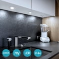 thumbnail image 3 of Lámpara de techo empotrada ultradelgada con cardán ajustable para ojos, iluminación LED para lugares húmedos, índices de reproducción cromática altos, carcasa de metal blanco noble, 7 W extraplana,, 3 of 5