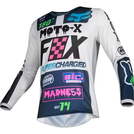 Fox Racing 2019 180 Race Jersey -CZAR LIGHT GRAY 2X-LARGE- Motocross MX (Best Motorcycle Jackets 2019)