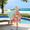 thumbnail image 3 of Yayeee Kids Hooded Towels Toddler Soft Absorbent Beach Bathing Wrap 50" x 23.5", Cityscape Painting, 3 of 5