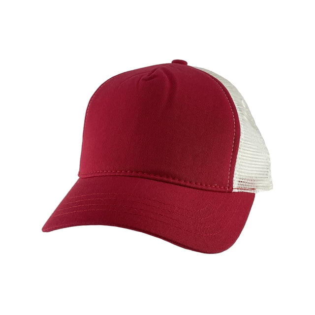 Top Headwear Réglable Bicolore Camionneur Chapeau - Rouge/blanc
