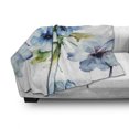 thumbnail image 3 of Art Soft Flannel Fleece Throw Blanket, Summer Flowers Essence Growth Fragrance Petals Watercolor Bouquet, Cozy Plush for Indoor and Outdoor Use, 70" x 90", Blue Forest Green, by Ambesonne, 3 of 6