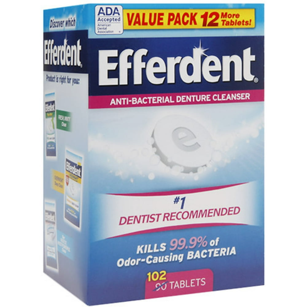 Efferdent AntiBacterial Denture Cleanser Tablets 102 ea (Pack of 2