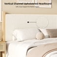 thumbnail image 4 of 4 EVER WINNER King Size Bed Frame with Vertical Channel Headboard, Corduroy Upholstered Platform Bed Frame No Box Spring Needed, Sturdy Noise-Free Structure, Easy Assembly, Beig, 4 of 8