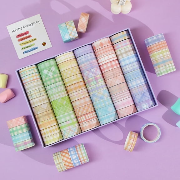 Washi Tape Set, Colorful Masking Tape for DIY Crafts, Gift Wrapping, Scrapbooking, Journals, Planners, and Party Decor, 60 Rolls