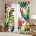thumbnail image 3 of Feelyou Green Pink Parrot Black Out Curtains for Teen, Tropic Palm Leaves Curtains Pack of 2 (42x63 Each), Watercolor Flower Floral Bedroom Curtains, Blackout Curtains Bedroom Decor, 3 of 7