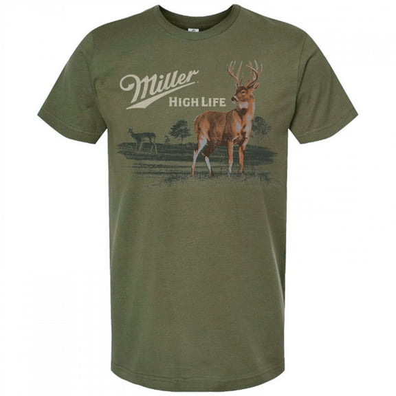 Miller High Life Wildlife Deer Green Colorway T-Shirt-Large