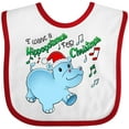 thumbnail image 3 of Inktastic I Want a Hippopotamus for Christmas Hippo in Santa Hat Boys or Girls Baby Bib, 3 of 4