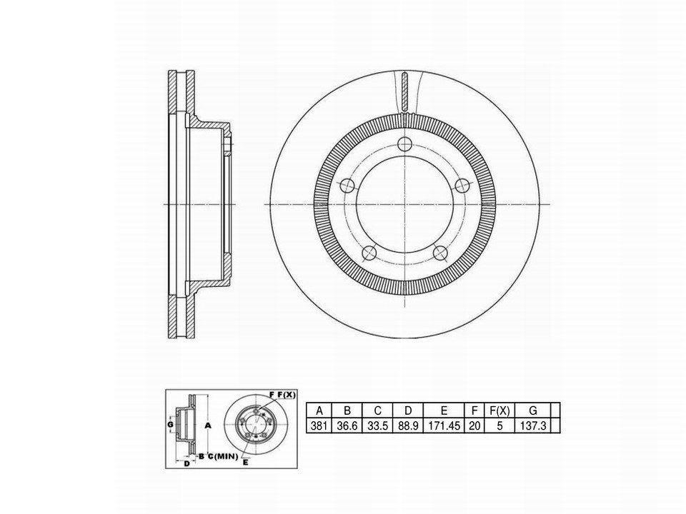 Winstop Brake Rotor, Front WS241089, Ford F-650 2008-2004