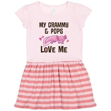 

Inktastic Grammy and Pops Love Me Axolotl Gift Toddler Girl Dress
