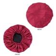thumbnail image 3 of Women Flat Adjusting Button Adjustable Night Hat Round Headwear Haircare Ceremony Satin Hair Cap BURGUNDY, 3 of 7