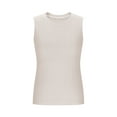 thumbnail image 6 of Horkkom Sweater Tank Tops for Women Summer Solid Color Sleeveless Sweater Tops Slim Pullover Thin Soft Casual Tops Beige S, 6 of 8
