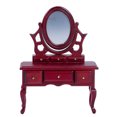thumbnail image 1 of Trayknick Mini Cabinet High Simulation Decoration Wood Dollhouse Dressing Mirror Table Model for Bedroom Scene Red, 1 of 13