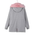 thumbnail image 4 of Abrigo de moda casual chaqueta de algodón chaqueta con capucha de longitud media a larga chaqueta de algodón de pelo de cordero de invierno para mujer, 4 of 5