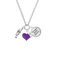 thumbnail image 2 of Delight Jewelry Silvertone Trumpet - Purple Heart Nurse Strong Zoe Necklace, 2 of 4