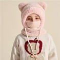 thumbnail image 7 of XIMIN Bear Ear Baby Girls Boys Winter Hat Toddler Knitted Ear Flaps Cute Stuffed Hood Scarf Beanies with Fleece Lining Fluffy Ski Snow Hat, 7 of 7
