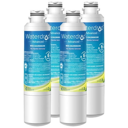 Waterdrop DA29-00020B NSF 53&42 Certified Refrigerator Water Filter, Replacement for Samsung DA29-00020B, HAF-CIN/EXP, 4 Filters(Packaging may be varied)