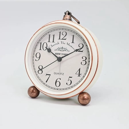 1pc Retro Wrought Iron Alarm Clock with Night Light - American Creative Electronic Clock for Home Decor and Back to School