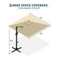 thumbnail image 6 of 10x10 FT Cantilever Patio Umbrella, 360° Rotating Offset Umbrella with Crank Lift, 100-Position Tilt., 6 of 6