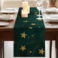 thumbnail image 3 of Teal Stars 120 Inch Table Runner, Elegant Art Sky Star Farmhouse Dresser Scarf Cotton & Linen Tablerunner for Dining/Kitchen Island/Holiday Party Décor 13" x 120", 3 of 9