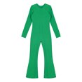 thumbnail image 5 of TiaoBug Girls Gymnastics Jumpsuit Full Body Bell Bottom Catsuit Crewneck Long Sleeve Dance Unitard Green 10, 5 of 7