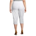thumbnail image 5 of Terra & Sky Women's Plus Size Stretch Woven Capri Pants with Tummy Control, 5 of 7