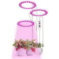 thumbnail image 1 of HSHDLDF Lumière Halo pour Plantes Spectre Complet Réglable LED avec Interrupteur de Minuterie Automatique USB pour Plantes d'Intérieur 3 Têtes / Adaptateur Inclus Rose Blanc, 1 of 7