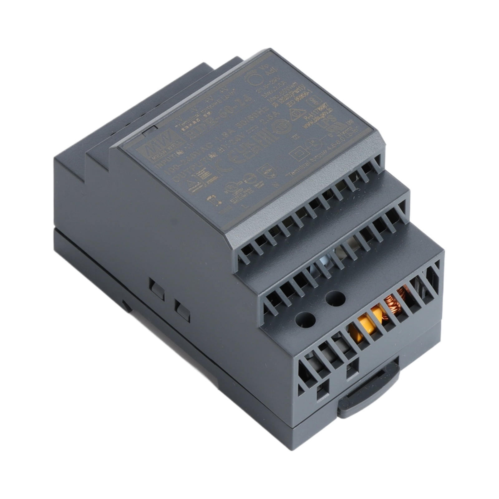 Feedannce 60W 24V 2.5A DIN Rail Power Supply, Industrial Grade for Automation MEAN WELL HDR-60-24
