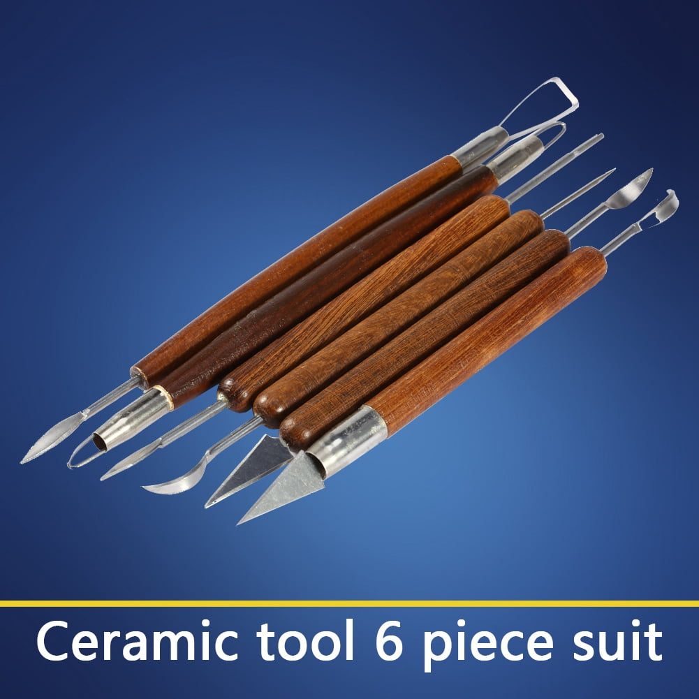 6pcs Clay Sculpting Set Wax Carving Pottery Tools Shapers Polymer Modeling US 