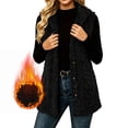thumbnail image 6 of cocolona Textured Fuzzy Fleece Vest for Women Sleeveless Button Down Cable Knit Cardigan Solid Color Casual Sweater Vest, 6 of 7