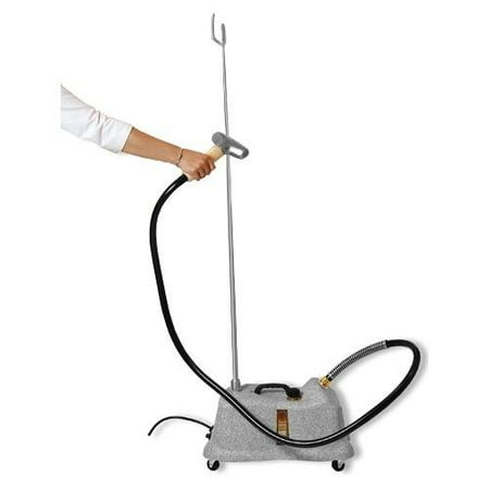 Jiffy J-4000DM Drapery Fabric Steamer, 7.5'Hose, MetalHead, WoodHandle, Freshen Remove Odor Wrinkles, 1500W, 1Gal 2Hr