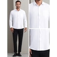 thumbnail image 4 of Unique Bargains Men's Long Sleeve Regular Fit Business Button Down Formal Shirt S White, 4 of 6