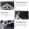 thumbnail image 4 of CIMAXIC Wedding Rhinestone Crown Headdress Wedding Crown Rhinestone Pearl Bride Tiara for Party,5.71"X5.71"X2.56", 4 of 5